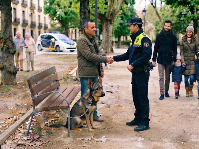 Perro Atado Policia 1200x900