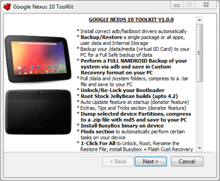 Nexus 10 Toolkit