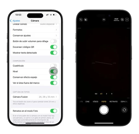 iPhoneのレベルを設定する