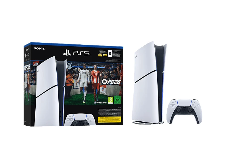 Consola - Sony PS5 Slim Digital Edition, 825 GB SSD, 4K, 1 mando, Chasis E, 