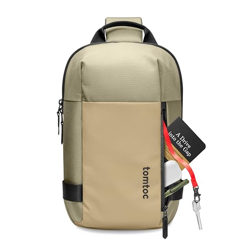 tomtoc Bolsa Sling Hombre, compatible con 2026 11" iPad Air M4/M3, iPad Pro M5/M4, iPad A16, Nintendo Switch 2/Rog Xbox Ally X, resistente al agua, bandolera cruzada, bolso de hombro, ligera Viajes