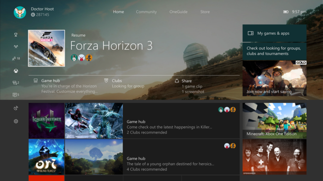 Updated Home Xbox One