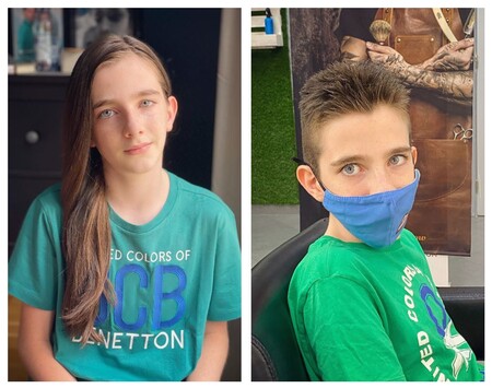Dejó crecer su pelo durante dos años para poder donarlo, a pesar de las críticas de otros niños: la valiente historia de Diego