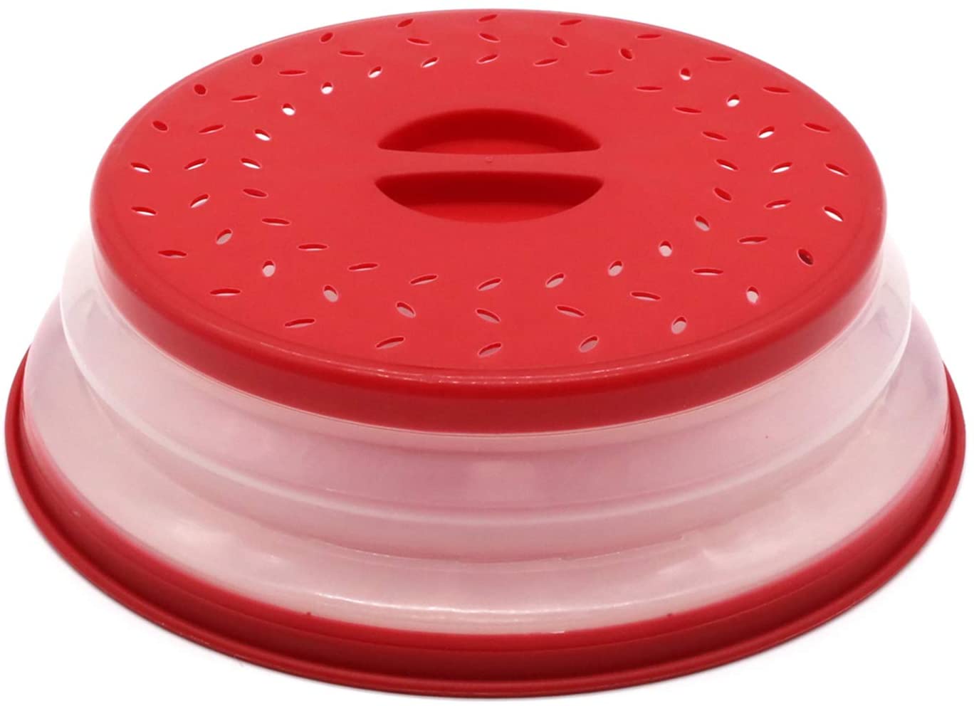 Nifogo Tapa para microondas Plegable Colador Plegable para Platos de microondas colador colador para Frutas Verduras, Bap Libre y no Tóxico (Rojo)