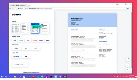 Ceev, la extensión para Chrome que convierte tu perfil de LinkedIn en un atractivo currículum de una página