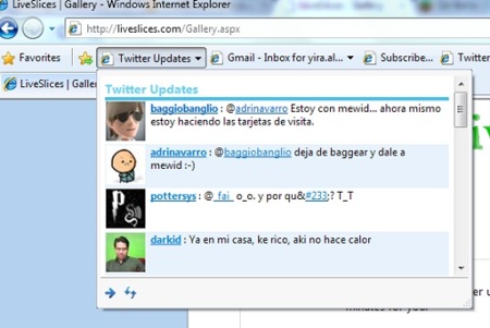 LiveSlices, un directorio de WebSlices útiles para Internet Explorer 8