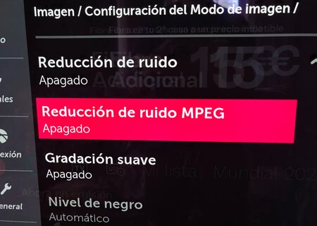 Reducción de ruido MPEG en una tele LG