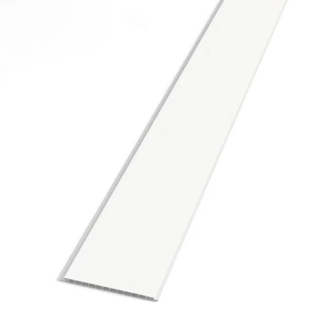 Revestimiento de pared y techo decorativo efecto liso de PVC alveolar blanco mate de 260x10cm
