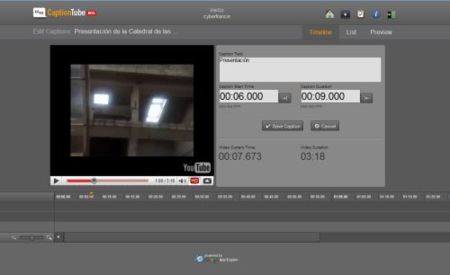 CaptionTube, sencillo editor de sub-títulos para YouTube