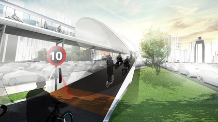 BMW Vision E³ Way, una carretera de peaje elevada para evitar que China se ahogue en su tráfico