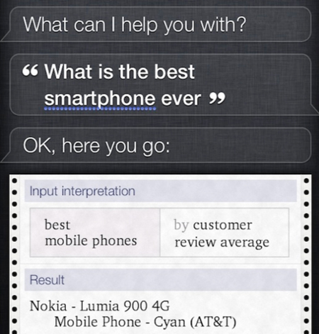 Desde Nokia opinan que Apple ha modificado la opinión de Siri sobre el Lumia 900