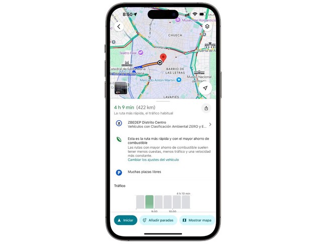 ZBE en Google Maps: cómo se muestran en la app y qué información enseñan