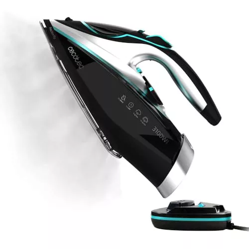 Cecotec Plancha Horizontal IronHero 3100 Cordless. 3100 W, Tecnología Power Steam, Vapor Continuo 35g/min, Supervapor 190g, Sin Cables, Suela Turbo Slide, Auto Off, Autonomía de 90 segundos