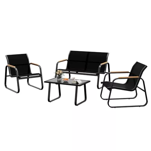 GarveeHome Juego de exterior y balcón para 4 personas