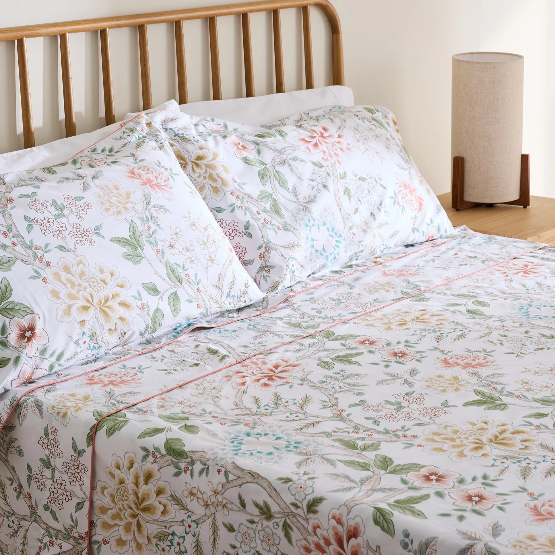 Juego de sábanas algodón Eiren Rosa Cama 90 cm