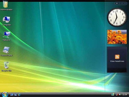 captura de pantalla de windows vista