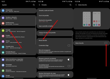 Modo sencillo Samsung Galaxy