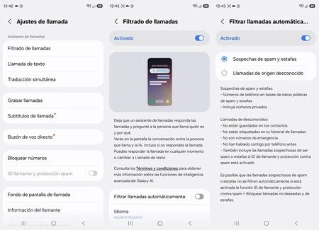 filtrado de llamadas