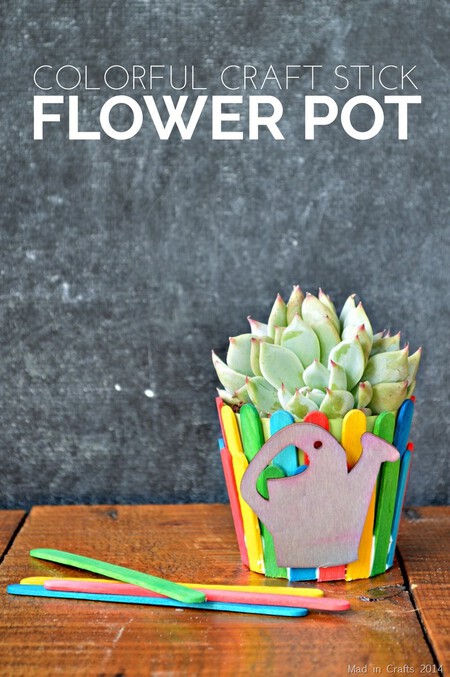Craft Stick Flower Pot Teacher Gift Mad In Crafts Thumb