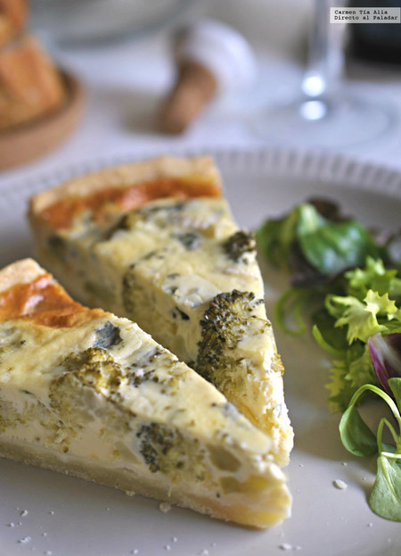 Quiche de brócoli y queso azul. Receta de aprovechamiento