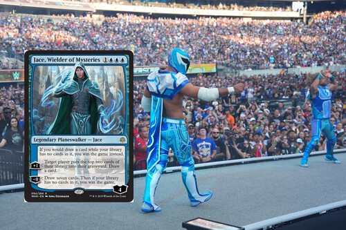 La superestrella vallecana de WWE usa cartas de Magic y Yu-Gi-Oh para crear sus atuendos