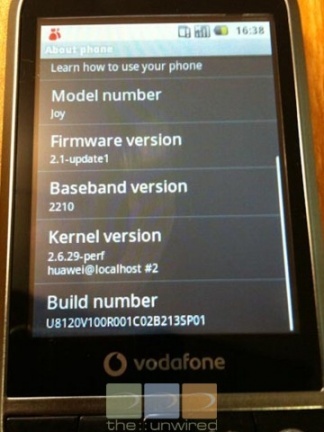 Vodafone 845 con Android 2.1 se deja ver en imágenes