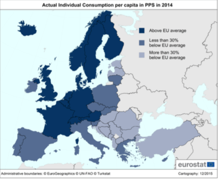 La riqueza por habitante en España sigue por debajo de la media europea