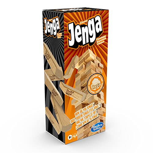 Hasbro Gaming Jenga, Juegos de Mesa para Niños y Niñas de 6 Años o Más, Fiestas con Amigos, Habilidad y Estrategia