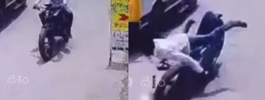 De locos: Una moto eléctrica de 500 euros se parte por la mitad en marcha y atropella a su propio conductor