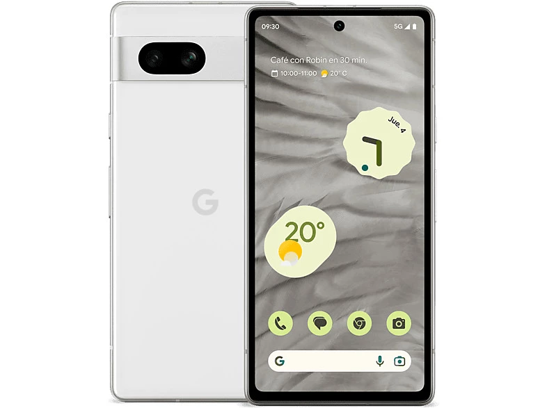 Móvil - Google Pixel 7a, Nieve, 128 GB, 8 GB RAM, 6.1 " OLED Full HD+, Google Te