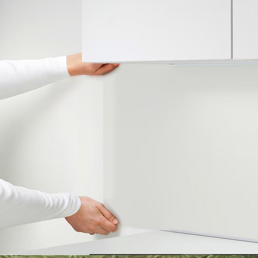 LYSEKIL Panel de pared, ambos lados blanco/gris claro efecto cemento, 119.6x55 cm