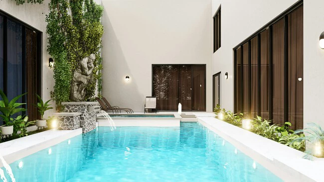 Los Expertos En Piscinas Coinciden Para Que El Agua Se Vea Mas Natural Y La Piscina No Parezca Un Anadido Los Azulejos Deben Elegirse En Coherencia Con Los Materiales Colores Y Estilo De La Casa