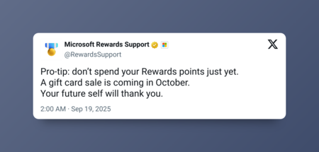 Microsoft Rewards anuncia “rebaja” de gift cards en octubre mientras cambia cómo se ganan y canjean puntos: crece la polémica