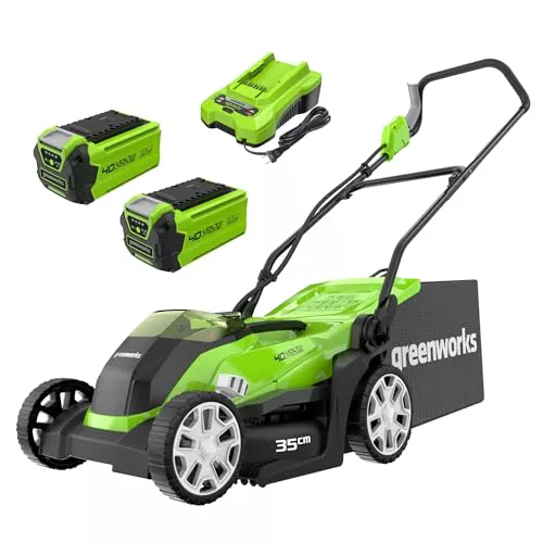 Greenworks G40LM35K2X Cortacésped de Batería para Céspedes de Hasta 400 m²