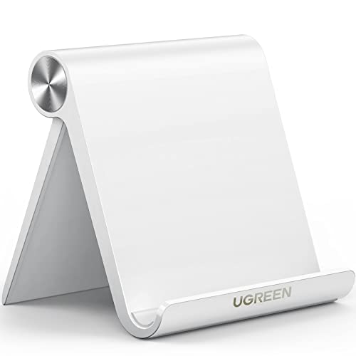UGREEN Soporte Tablet Mesa, Stand Ajustable Multiángulo para Móvil de 4-11" Compatible con iPad, Galaxy Tab S9 S8, iPhone 16 15 14 13, Samsung Galaxy S24 Blanco