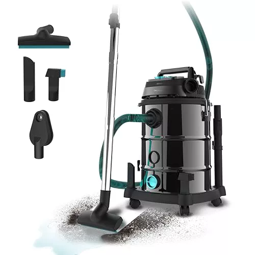 Cecotec Aspirador de Sólidos y Líquidos Conga Rockstar Wet & Dry Steel Pro Tool