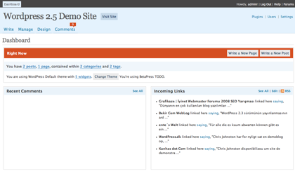 Demo de Wordpress 2.5