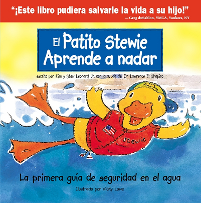 El patito Stewie aprende a nadar