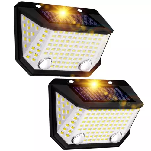 K KASONIC Luces Solares con Sensor Dual, pack de 2