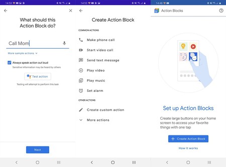 Actions Blocks