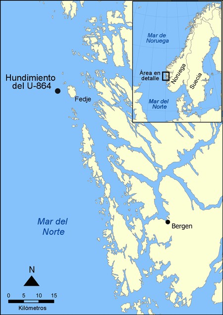U 864 Map Esp