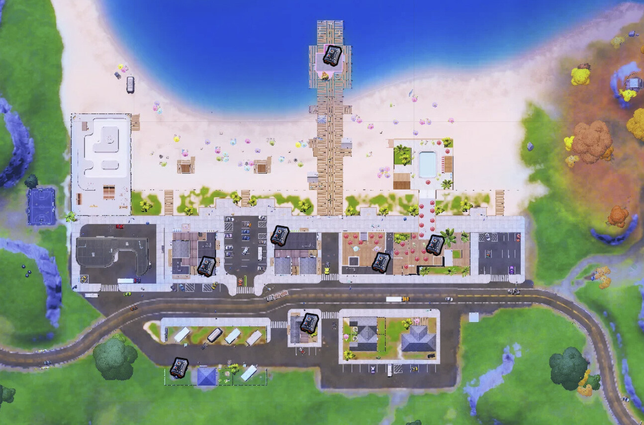 Where are the safes on the Fortnite Season 6 map Padeye