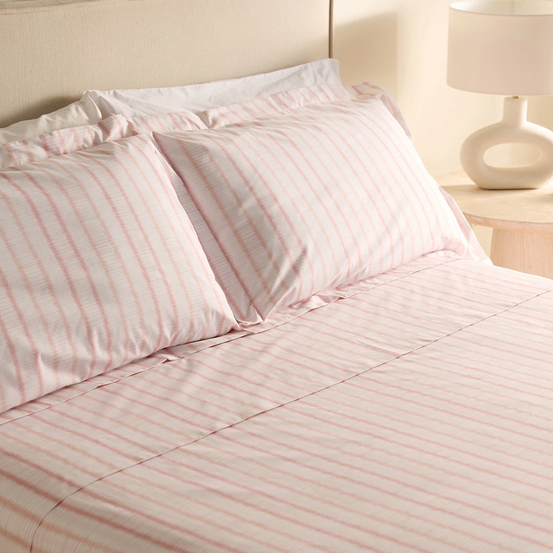 Juego de sábanas algodón Alison Rosa Cama 90 cm