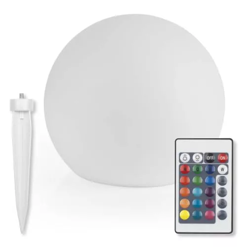 EASYmaxx LED Lámpara solar con cambio de color | Lámpara decorativa para jardín | Con sensor de luz diurna para interior y exterior | Decoración Resistente a la intemperie IP67, bola de 30 cm
