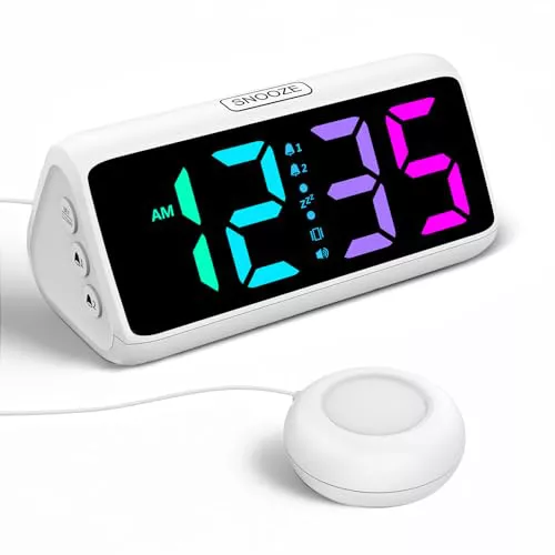 Despertador fuerte para durmiente profundo, vibración, doble alarma