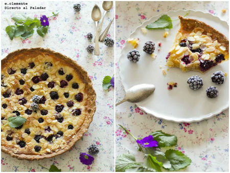 Tarta de almendra y moras. Receta