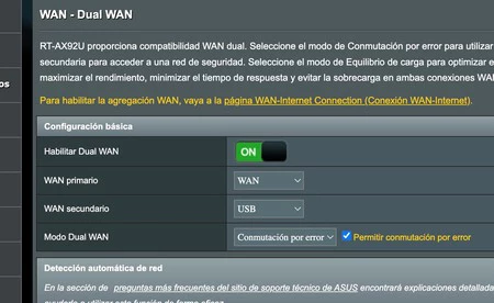Configuración Dual-WAN en el router ASUS