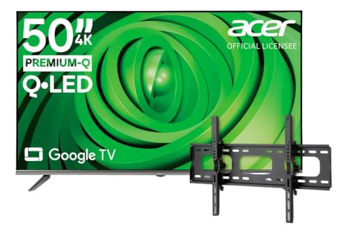 Acer Smart TV Pantalla 50 Pulgadas 4k QLED Google TV Dolby Soporte De Pared Incluido