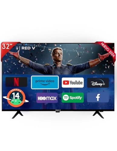 Red V Televisión 32 Pulgadas Smart TV Android 14 HD