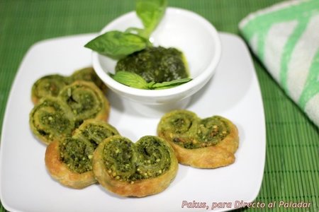 Palmeritas de pesto. Receta